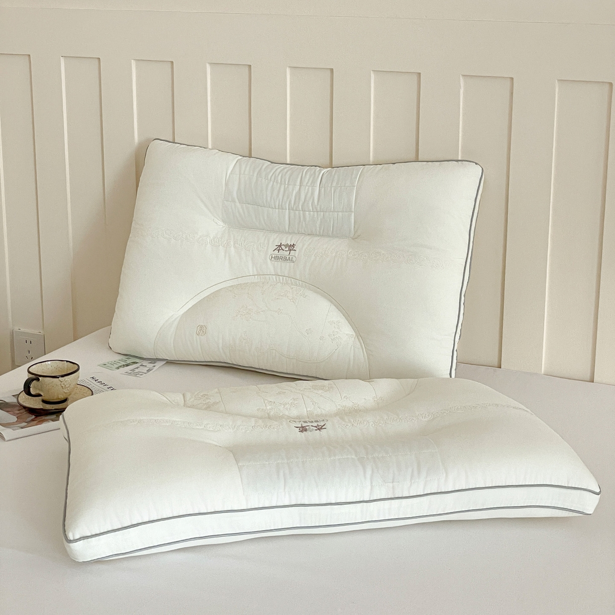 91家纺网 家纺一手货源 找家纺 爱尚家枕芯 2025新款草本决明子分区枕枕头枕芯 白 48*74cm/只