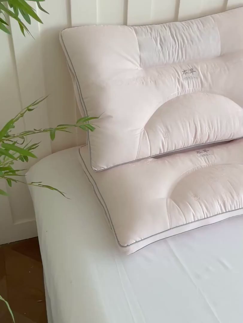 91家纺网 家纺一手货源 找家纺 爱尚家枕芯 2025新款草本决明子分区枕枕头枕芯 粉 48*74cm/只