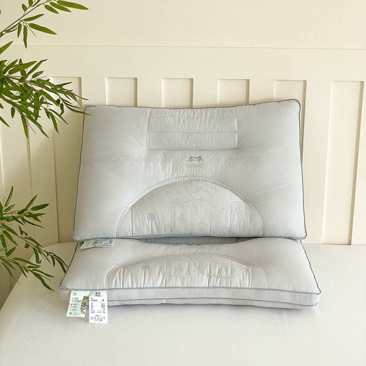 爱尚家枕芯 2025新款草本决明子分区枕枕头枕芯 灰 48*74cm/只