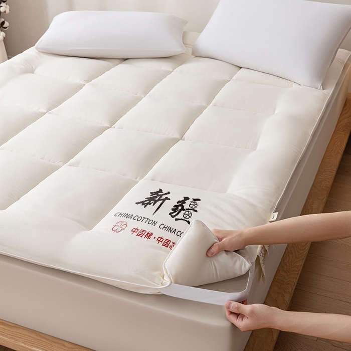 91家纺网 家纺一手货源 找家纺 思雅庭 2025新疆棉花床垫褥子宿舍学生榻榻米折叠加厚垫子棉絮 白色-款式二
