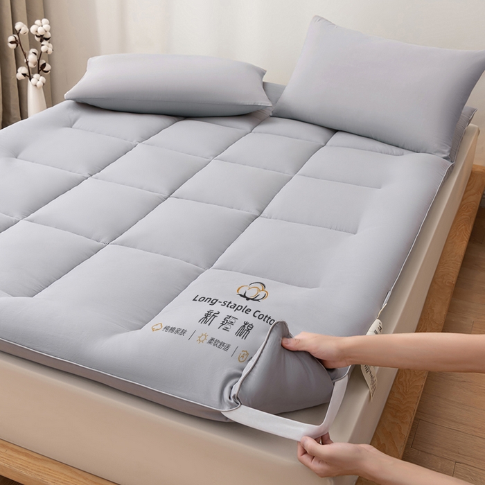 91家纺网 家纺一手货源 找家纺 思雅庭 2025新疆棉花床垫褥子宿舍学生榻榻米折叠加厚垫子棉絮 灰色-款式三