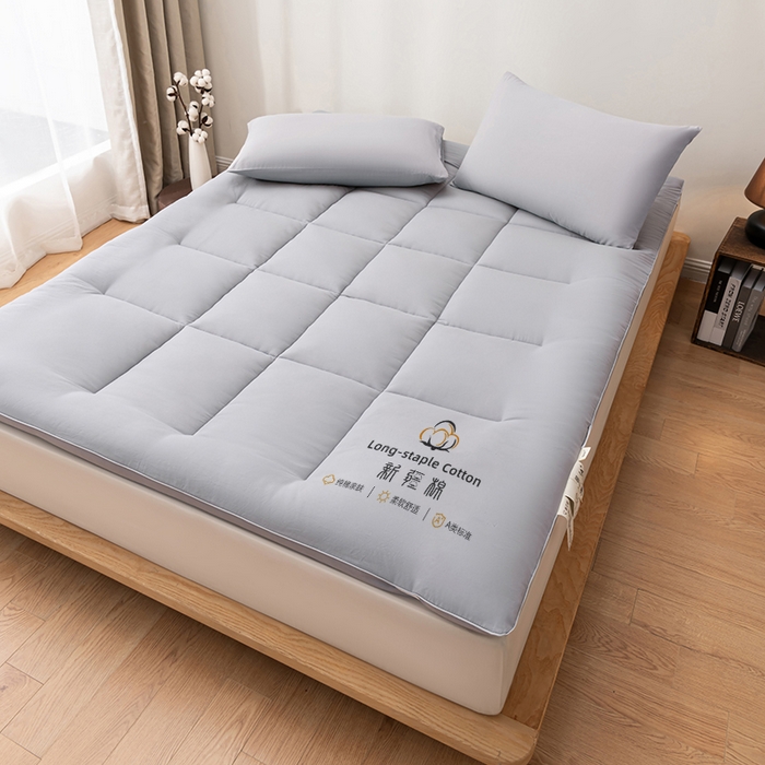 91家纺网 家纺一手货源 找家纺 思雅庭 2025新疆棉花床垫褥子宿舍学生榻榻米折叠加厚垫子棉絮 灰色-款式三