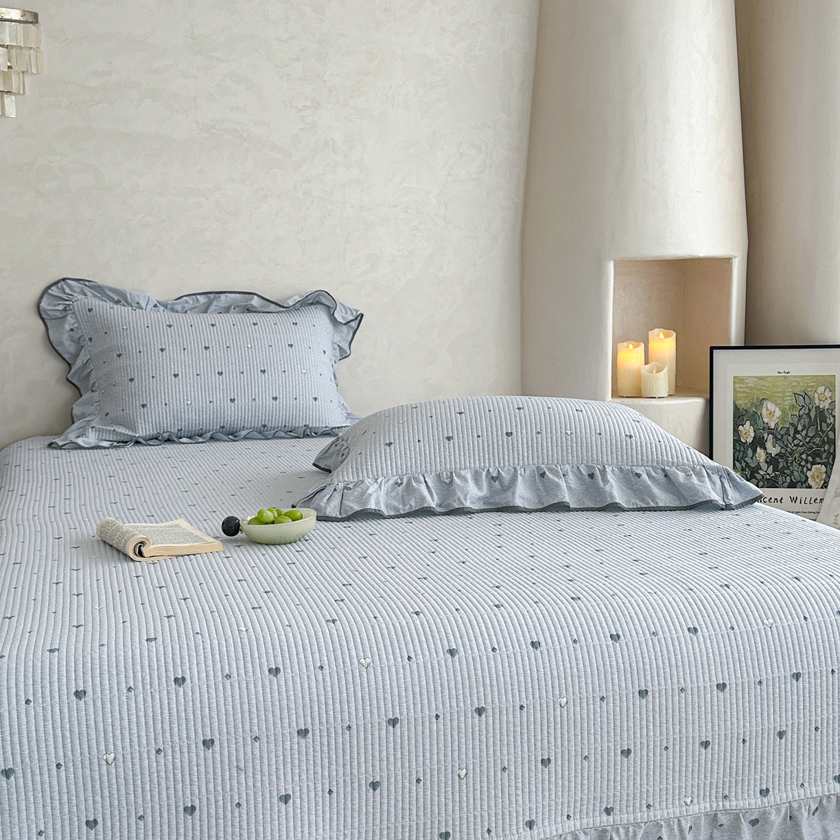 91家纺网 家纺一手货源 找家纺 （总）琳可家居2025新款全棉印花花边床盖可搭配同款被套