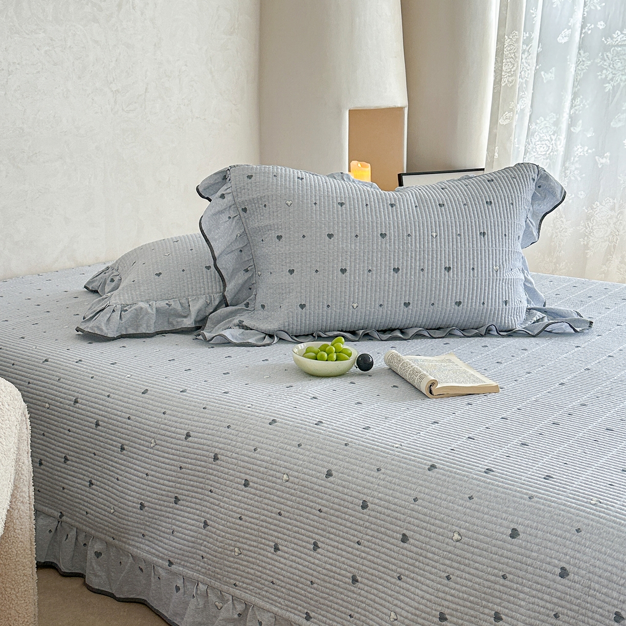 91家纺网 家纺一手货源 找家纺 （总）琳可家居2025新款全棉印花花边床盖可搭配同款被套