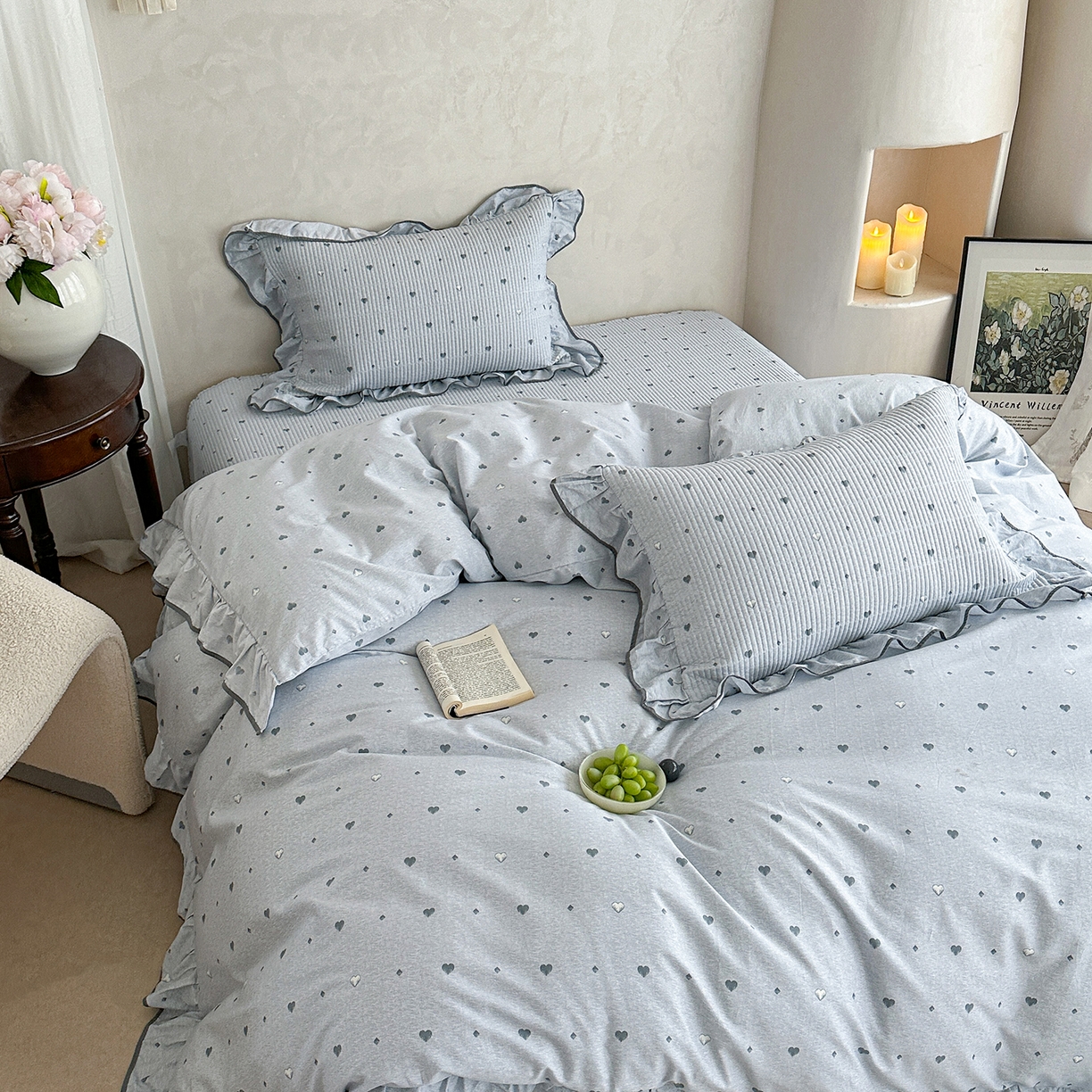 91家纺网 家纺一手货源 找家纺 （总）琳可家居2025新款全棉印花花边床盖可搭配同款被套