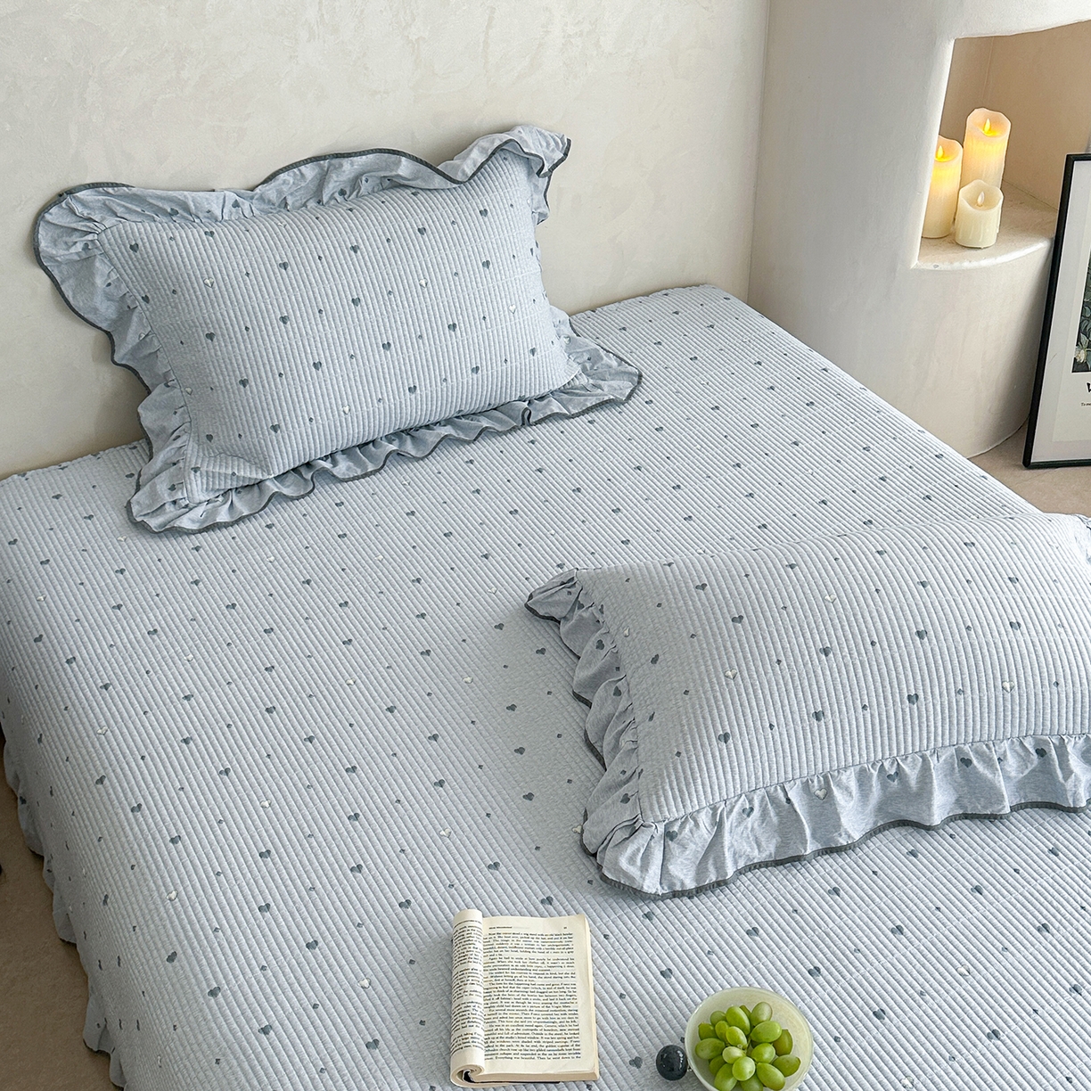 91家纺网 家纺一手货源 找家纺 （总）琳可家居2025新款全棉印花花边床盖可搭配同款被套