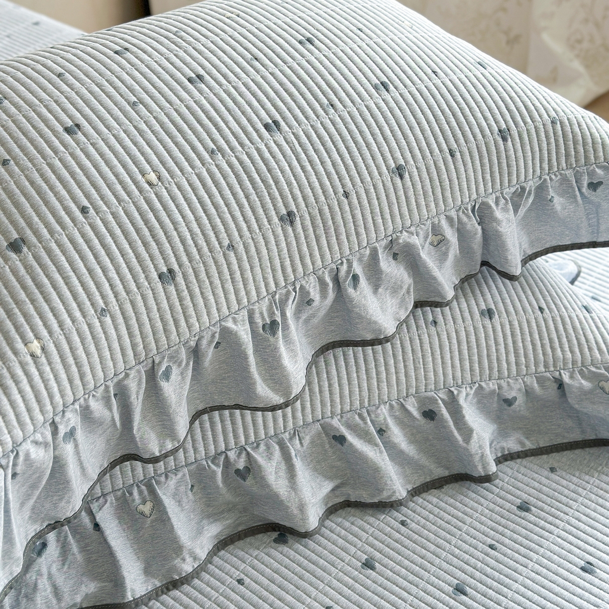 91家纺网 家纺一手货源 找家纺 （总）琳可家居2025新款全棉印花花边床盖可搭配同款被套