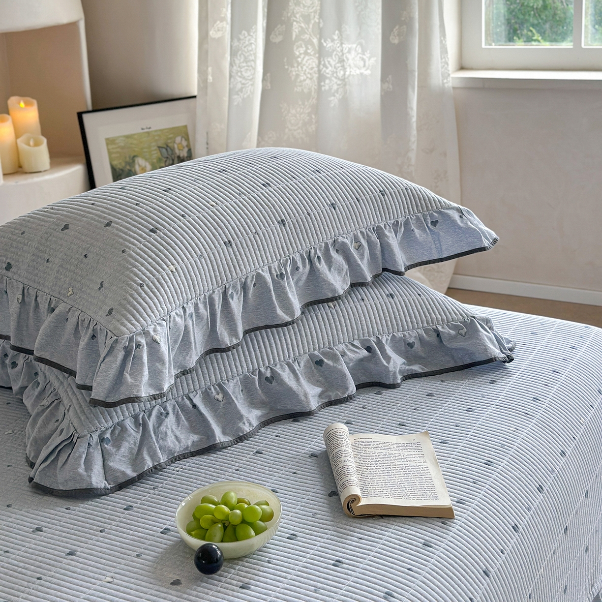 91家纺网 家纺一手货源 找家纺 （总）琳可家居2025新款全棉印花花边床盖可搭配同款被套