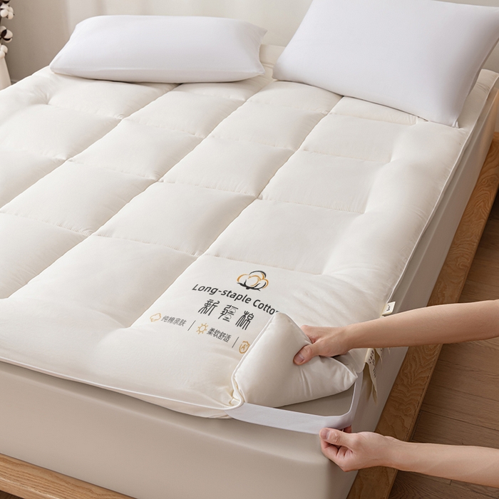 91家纺网 家纺一手货源 找家纺 思雅庭 2025新疆棉花床垫褥子宿舍学生榻榻米折叠加厚垫子棉絮 白色-款式三
