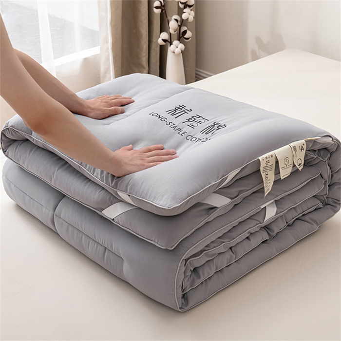 91家纺网 家纺一手货源 找家纺 思雅庭 2025新疆棉花床垫褥子宿舍学生榻榻米折叠加厚垫子棉絮 灰色-款式一