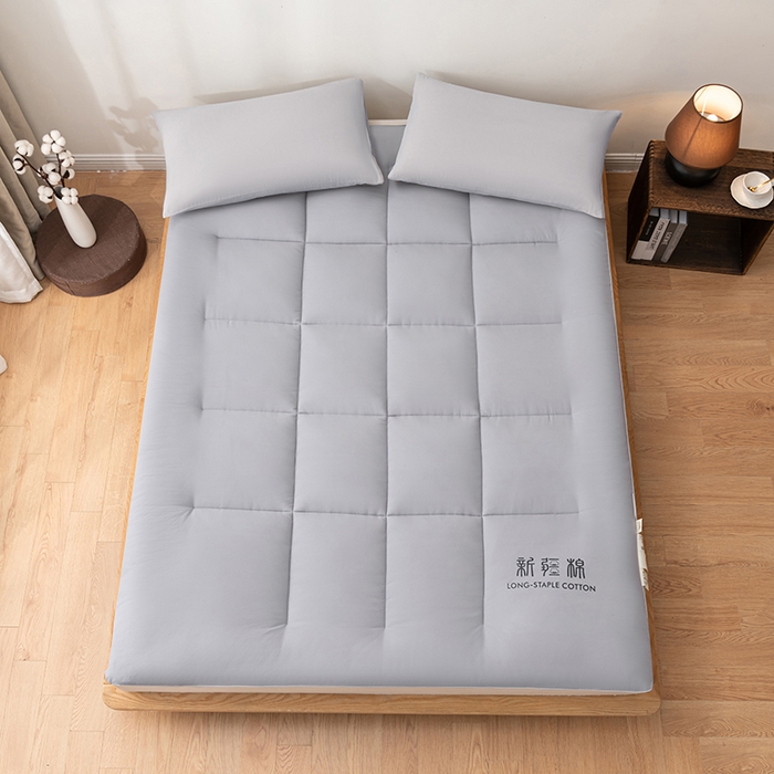 91家纺网 家纺一手货源 找家纺 思雅庭 2025新疆棉花床垫褥子宿舍学生榻榻米折叠加厚垫子棉絮 灰色-款式一
