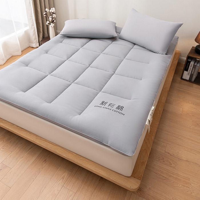 91家纺网 家纺一手货源 找家纺 思雅庭 2025新疆棉花床垫褥子宿舍学生榻榻米折叠加厚垫子棉絮 灰色-款式一