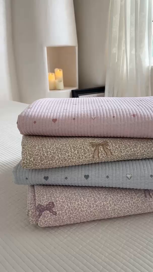 91家纺网 家纺一手货源 找家纺 琳可家居2025新款全棉印花花边床盖可搭配同款被套 组合图仅供参考