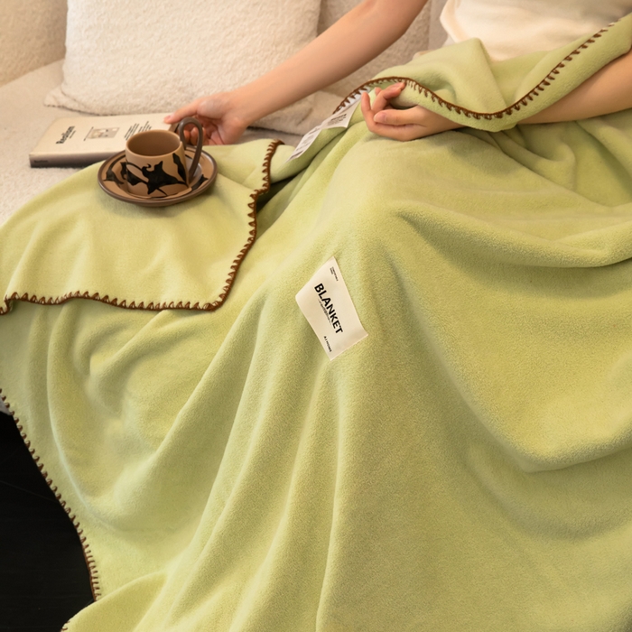 91家纺网 家纺一手货源 找家纺 艾佳 2025新款绵羊绒毛毯毯子 半夏绿