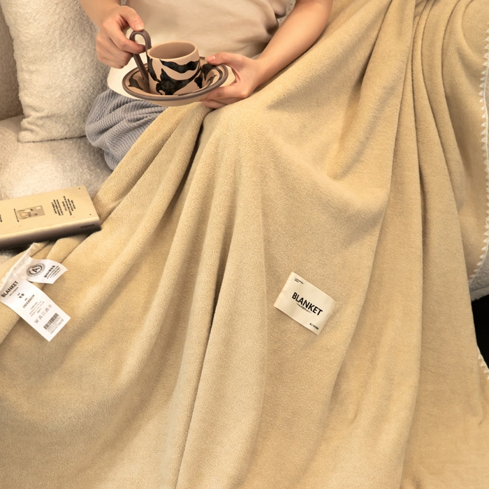 91家纺网 家纺一手货源 找家纺 艾佳 2025新款绵羊绒毛毯毯子 卡其
