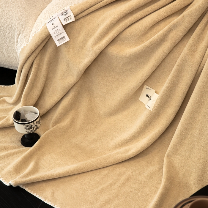 91家纺网 家纺一手货源 找家纺 艾佳 2025新款绵羊绒毛毯毯子 卡其