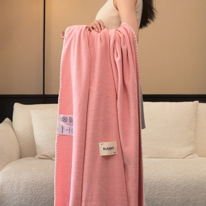 91家纺网 家纺一手货源 找家纺 艾佳 2025新款绵羊绒毛毯毯子 仙女粉