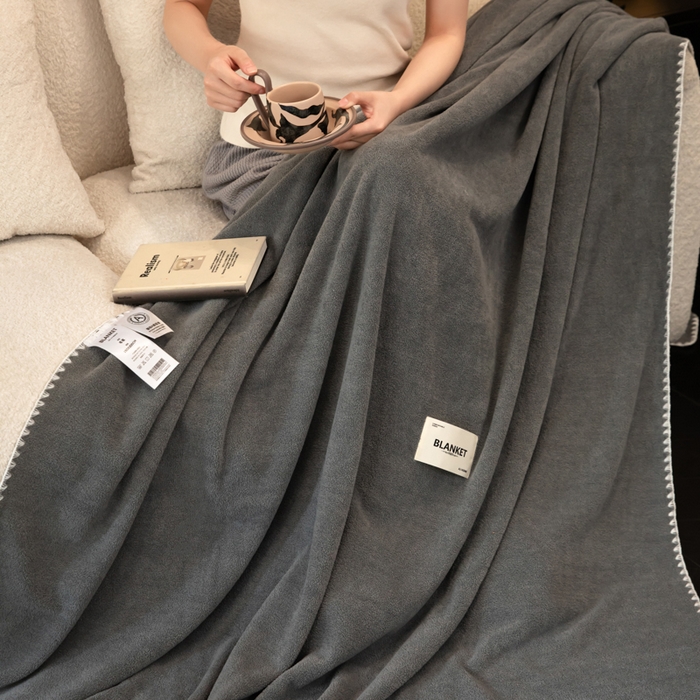 91家纺网 家纺一手货源 找家纺 艾佳 2025新款绵羊绒毛毯毯子 银河灰