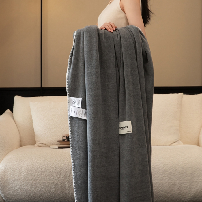 91家纺网 家纺一手货源 找家纺 艾佳 2025新款绵羊绒毛毯毯子 银河灰