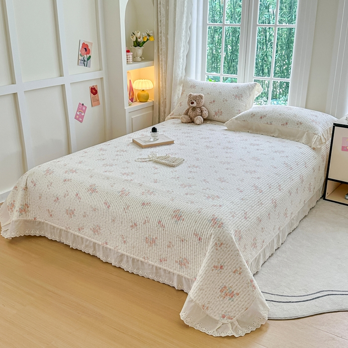 91家纺网 家纺一手货源 找家纺 岚吉家纺 2025新款全棉棉花床盖四件套 落落晨光