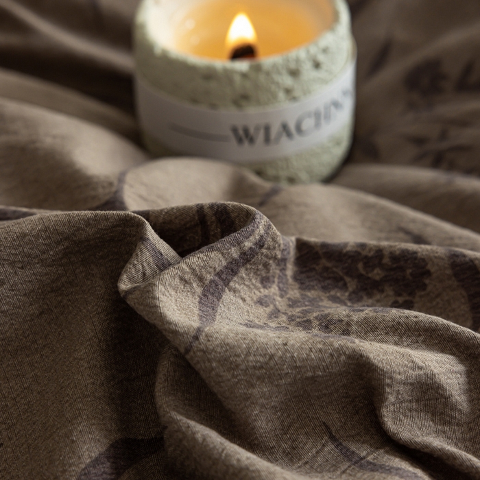 91家纺网 家纺一手货源 找家纺 迷尚家居 2025新款复古色织棉麻牛奶绒棉加绒四件套 玉茗-绒