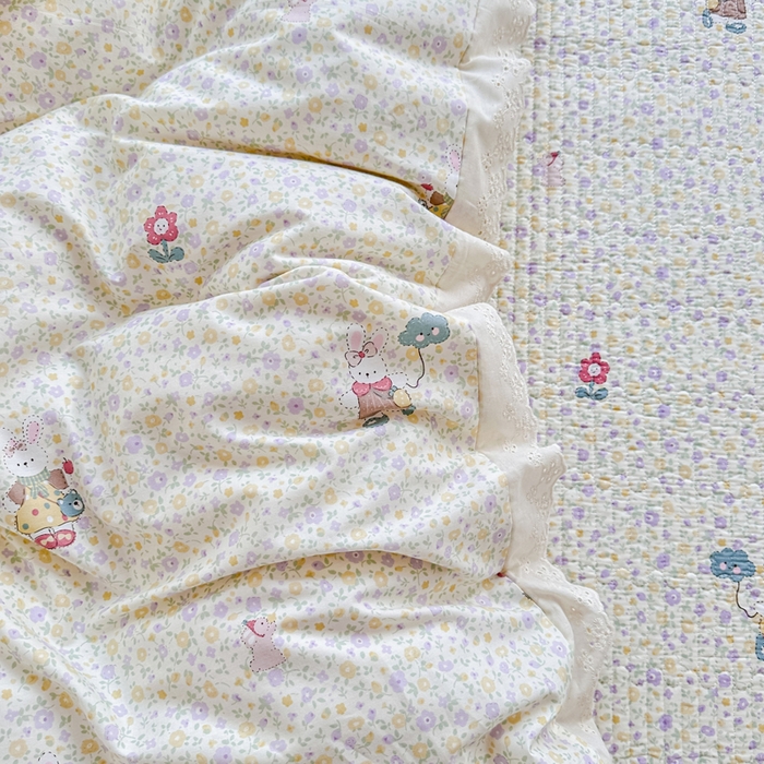 91家纺网 家纺一手货源 找家纺 岚吉家纺 2025新款全棉棉花床盖四件套 兔菲菲