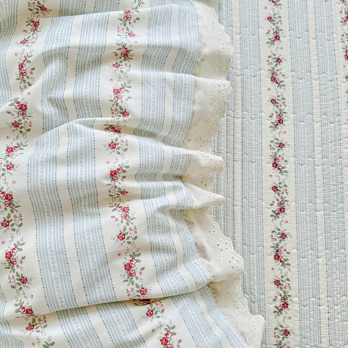 91家纺网 家纺一手货源 找家纺 岚吉家纺 2025新款全棉棉花床盖四件套 蓝美人