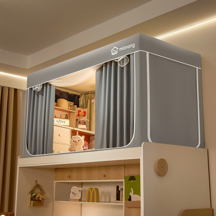 91家纺网 家纺一手货源 找家纺 卓尔居 2025新款学生遮光床帘蚊帐-遮光大师系列 灰色