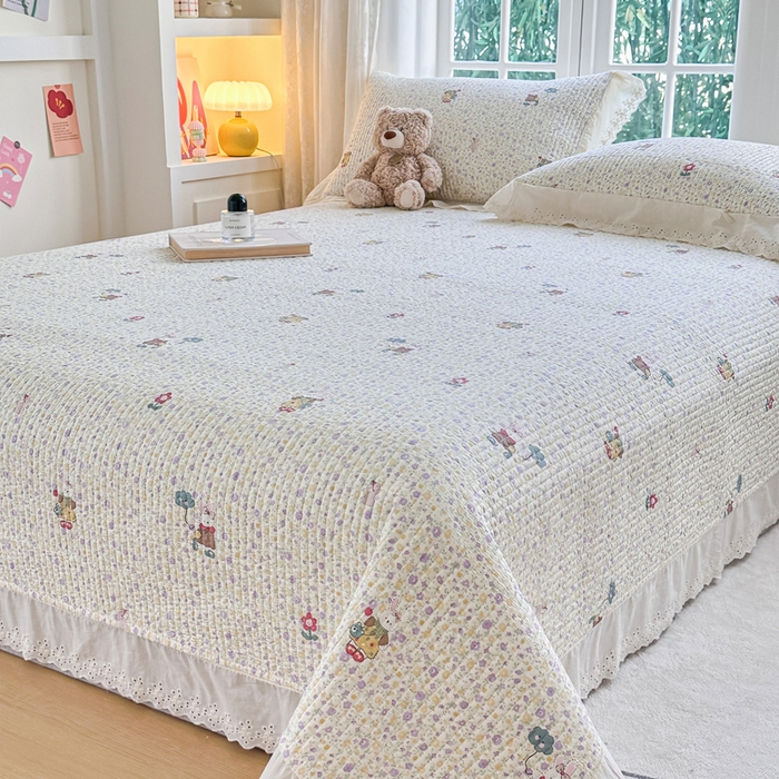 91家纺网 家纺一手货源 找家纺 岚吉家纺 2025新款全棉棉花床盖四件套 兔菲菲