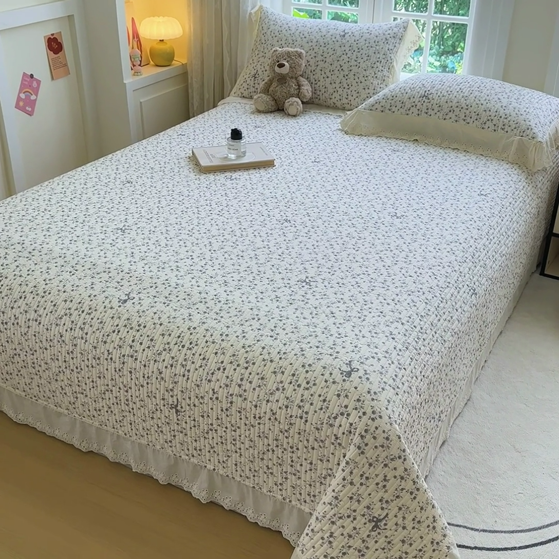 91家纺网 家纺一手货源 找家纺 岚吉家纺 2025新款全棉棉花床盖四件套 向晚