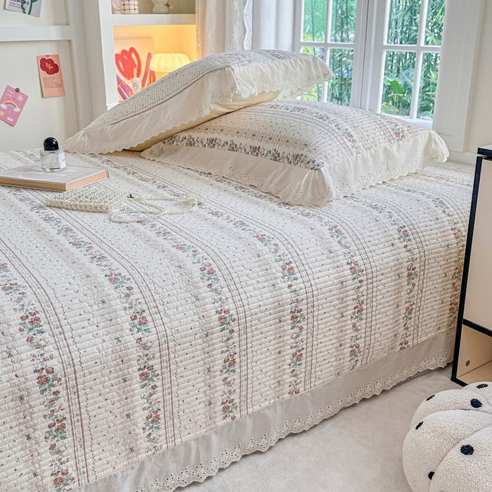 91家纺网 家纺一手货源 找家纺 岚吉家纺 2025新款全棉棉花床盖四件套 秋日玫瑰