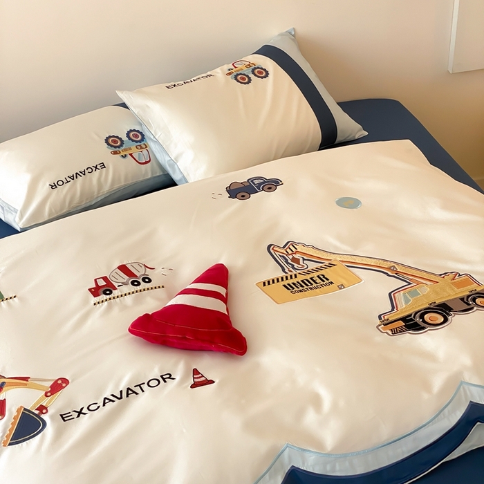 91家纺网 家纺一手货源 找家纺 （总）星野 2025新款双股澳棉长绒棉四件套-工程小分队