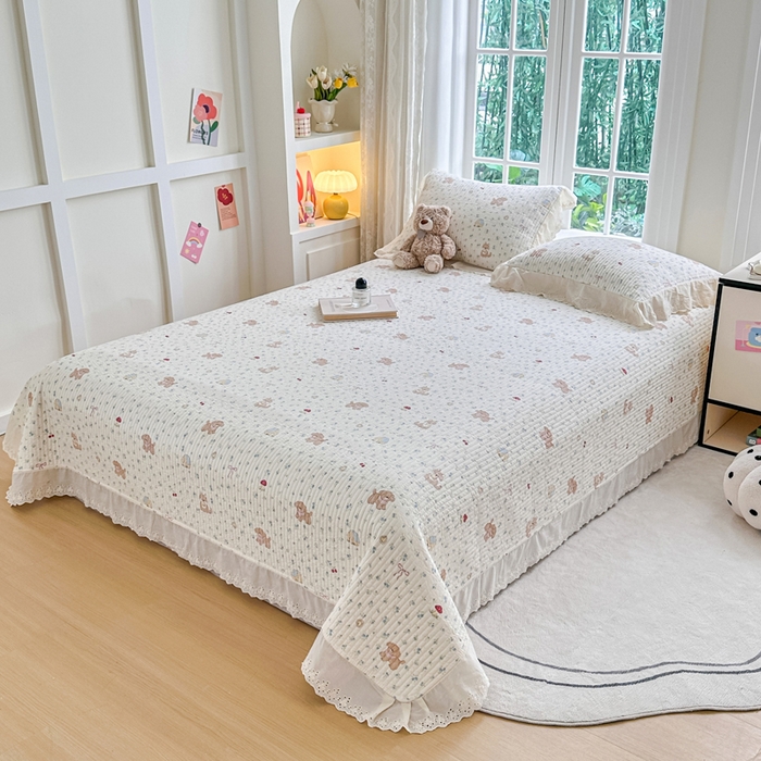 91家纺网 家纺一手货源 找家纺 岚吉家纺 2025新款全棉棉花床盖四件套 蘑菇狗