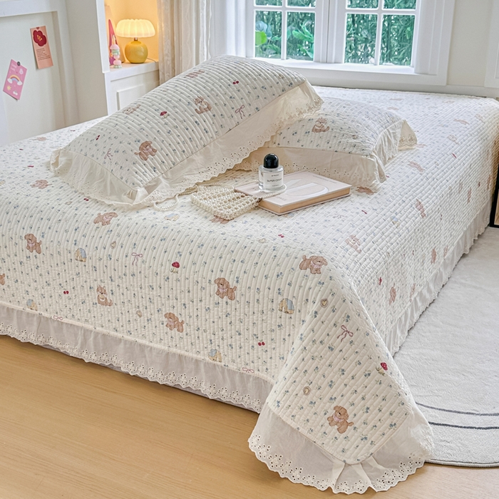 91家纺网 家纺一手货源 找家纺 岚吉家纺 2025新款全棉棉花床盖四件套 蘑菇狗