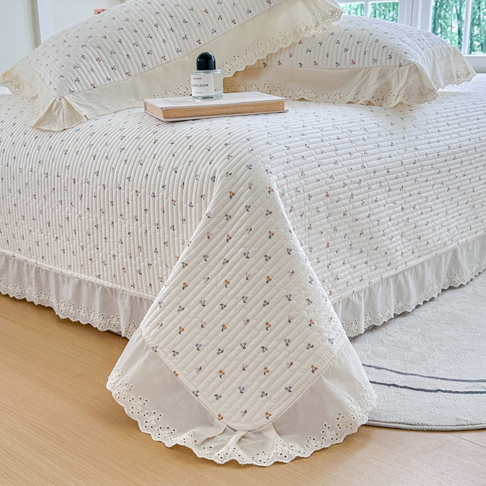 91家纺网 家纺一手货源 找家纺 岚吉家纺 2025新款全棉棉花床盖四件套 缤纷樱桃