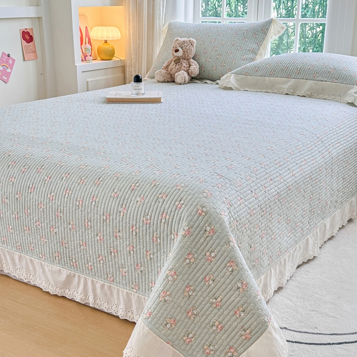 91家纺网 家纺一手货源 找家纺 岚吉家纺 2025新款全棉棉花床盖四件套 游花间