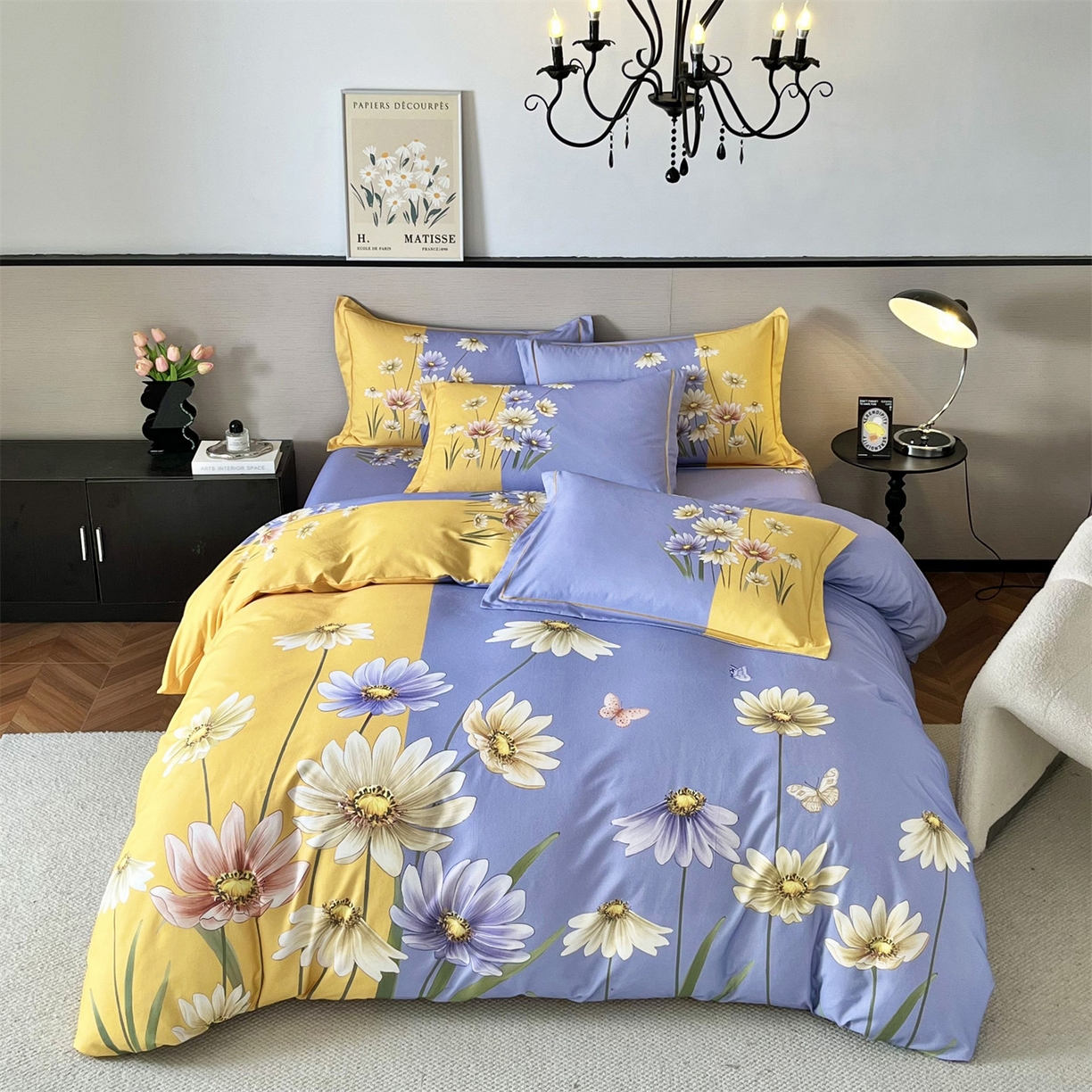 91家纺网 家纺一手货源 找家纺 曼秀琳 2025秋冬新款全棉磨毛印花四件套 雏香雅梦-兰