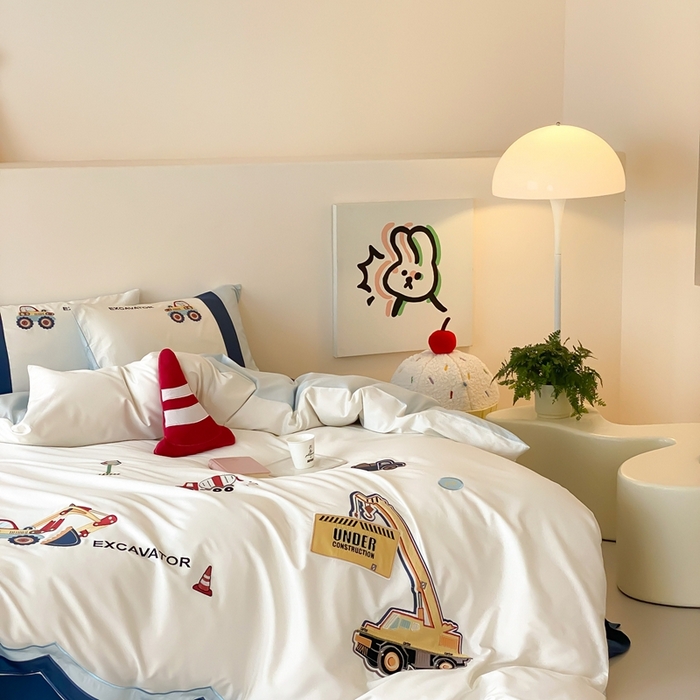 91家纺网 家纺一手货源 找家纺 （总）星野 2025新款双股澳棉长绒棉四件套-工程小分队