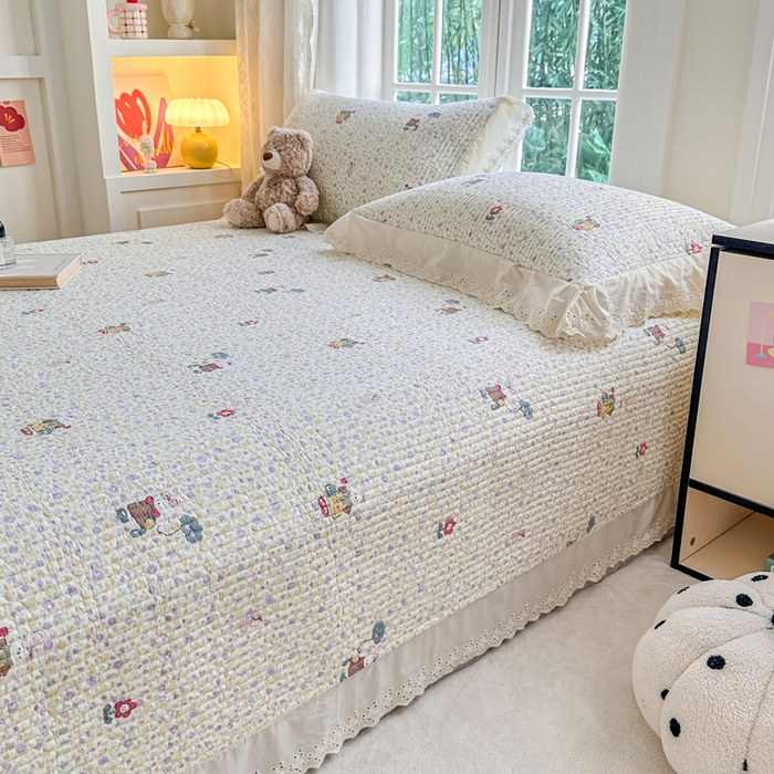 91家纺网 家纺一手货源 找家纺 岚吉家纺 2025新款全棉棉花床盖四件套 兔菲菲