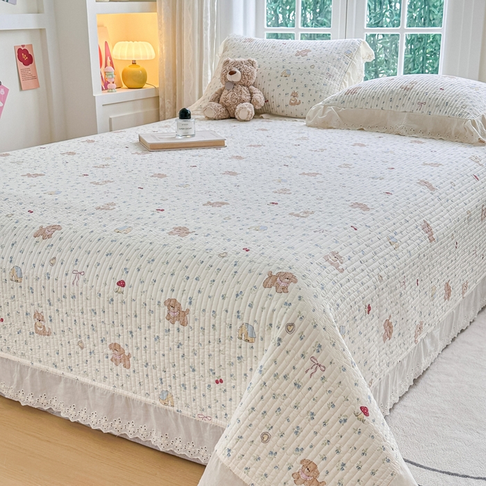 91家纺网 家纺一手货源 找家纺 岚吉家纺 2025新款全棉棉花床盖四件套 蘑菇狗