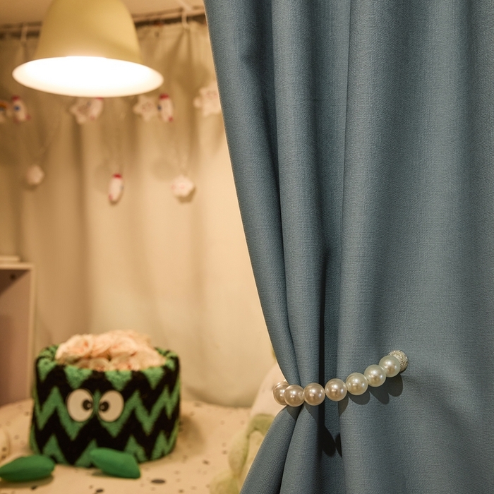 91家纺网 家纺一手货源 找家纺 卓尔居 2025新款学生遮光床帘蚊帐-遮光大师系列 蓝灰