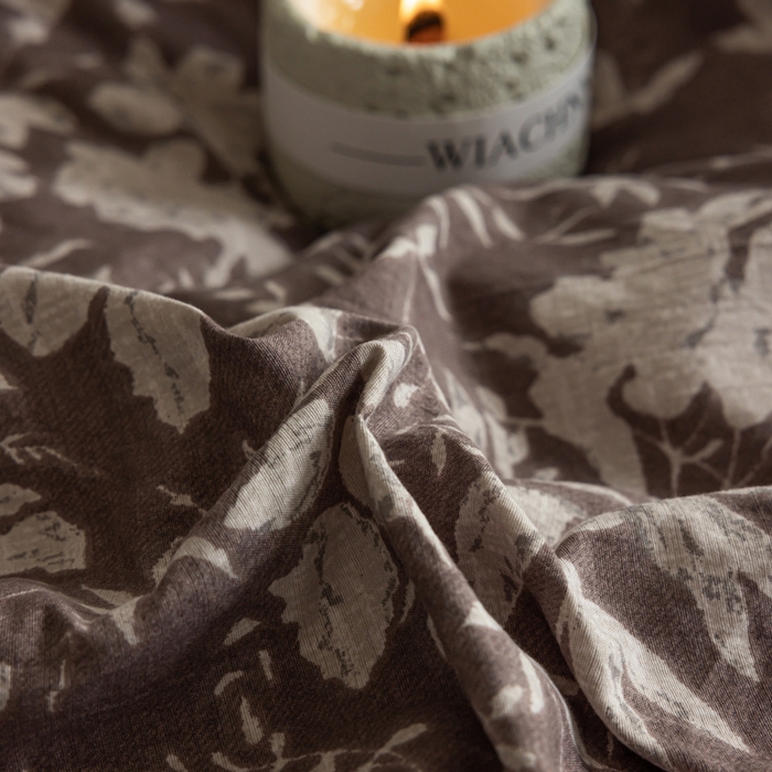 91家纺网 家纺一手货源 找家纺 迷尚家居 2025新款复古色织棉麻牛奶绒棉加绒四件套 枫林晚-绒