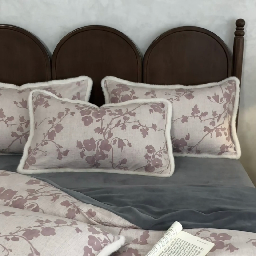 91家纺网 家纺一手货源 找家纺 迷尚家居 2025新款复古色织棉麻牛奶绒棉加绒四件套 俏颜-绒