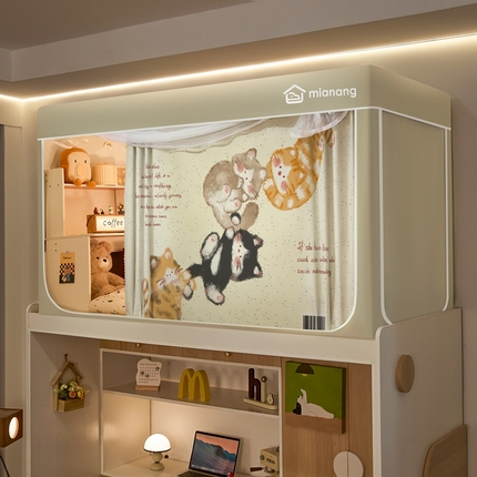 91家纺网 家纺一手货源 找家纺 （总）卓尔居 2025新款学生遮光床帘卡通ZR学生蚊帐