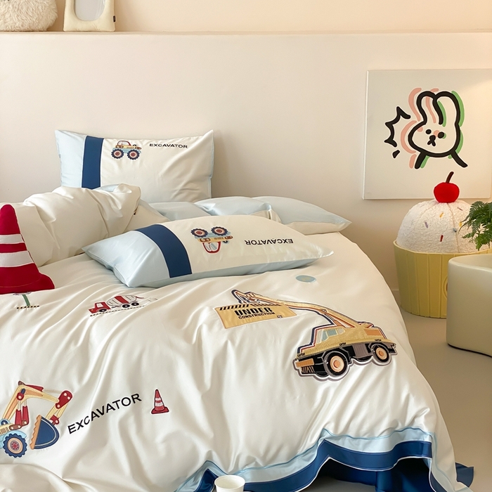 91家纺网 家纺一手货源 找家纺 （总）星野 2025新款双股澳棉长绒棉四件套-工程小分队