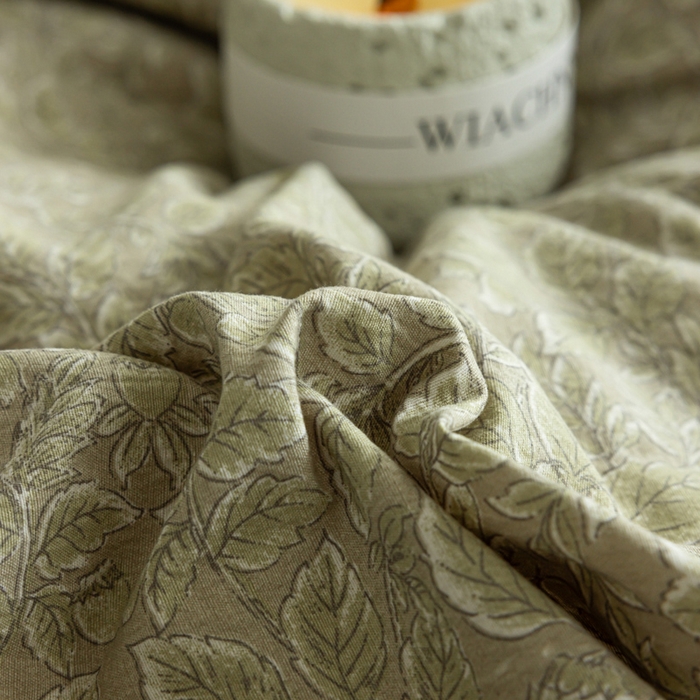 91家纺网 家纺一手货源 找家纺 迷尚家居 2025新款复古色织棉麻牛奶绒棉加绒四件套 古奈绿-绒