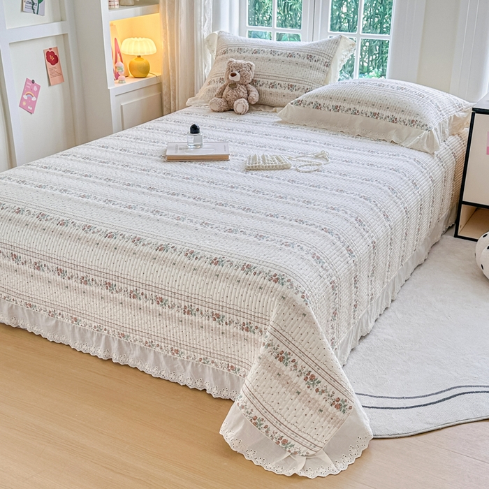 91家纺网 家纺一手货源 找家纺 岚吉家纺 2025新款全棉棉花床盖四件套 秋日玫瑰