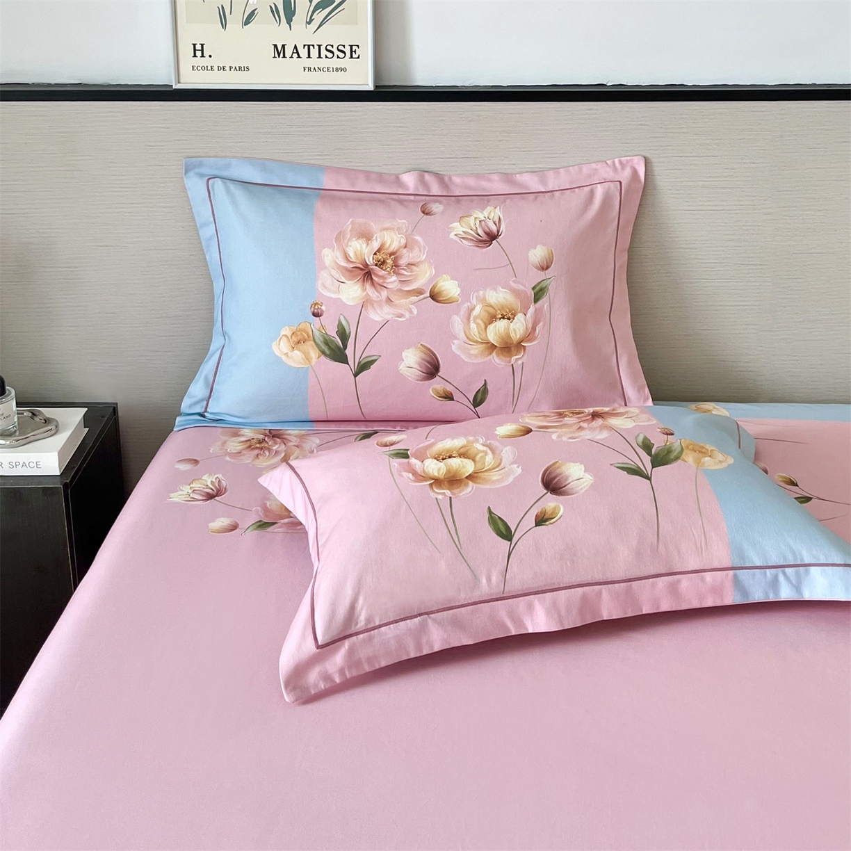 91家纺网 家纺一手货源 找家纺 曼秀琳 2025秋冬新款全棉磨毛印花四件套 岸芷汀兰-粉