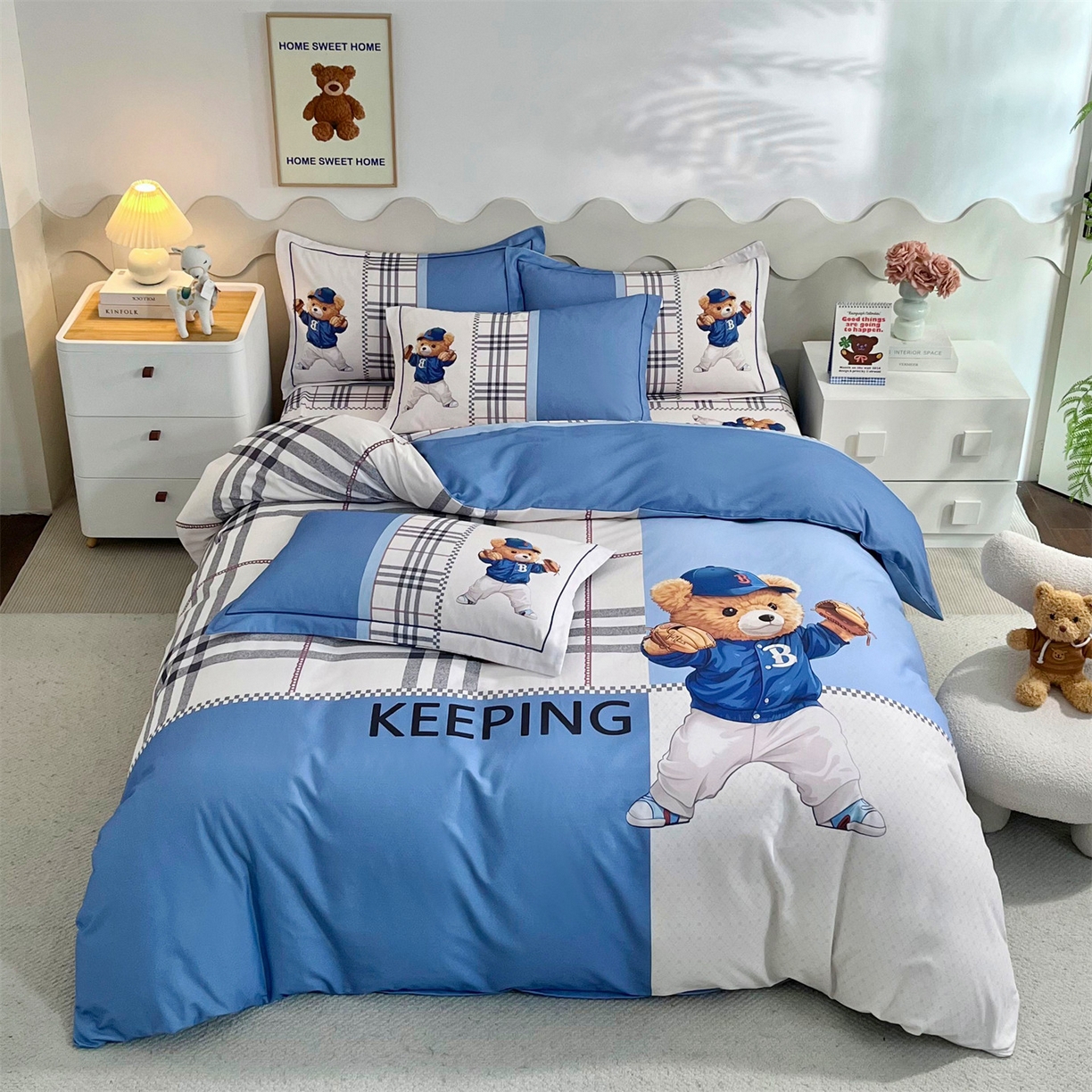 91家纺网 家纺一手货源 找家纺 曼秀琳 2025秋冬新款全棉磨毛印花四件套 巴克队长-兰