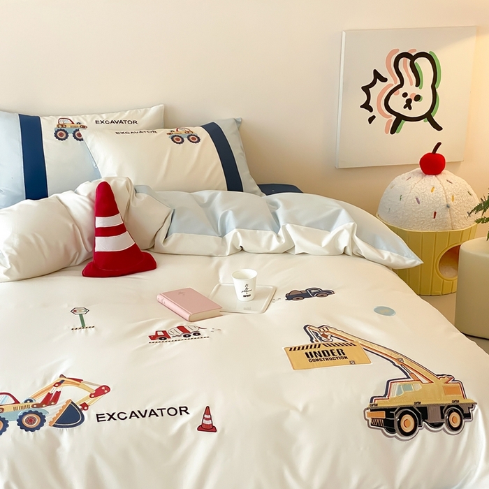 91家纺网 家纺一手货源 找家纺 （总）星野 2025新款双股澳棉长绒棉四件套-工程小分队